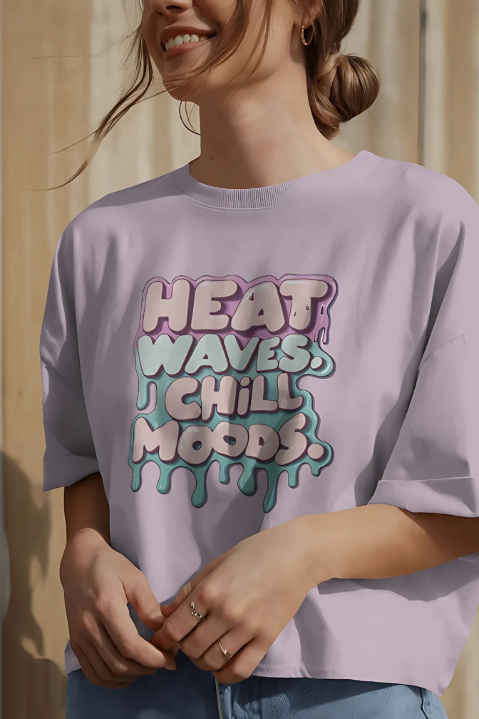 Heat Waves, Chill Moods” Tee Oversized - Image 3