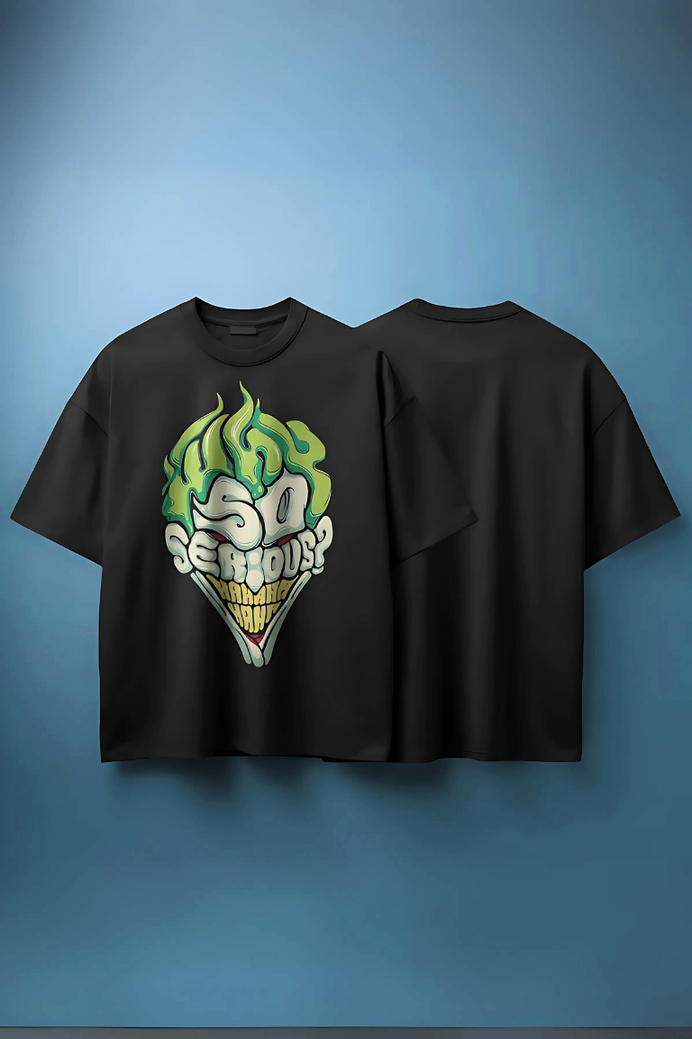 Why So Serious Black Graphic T-Shirt – Trendy Streetwear Tee for Men - Image 2