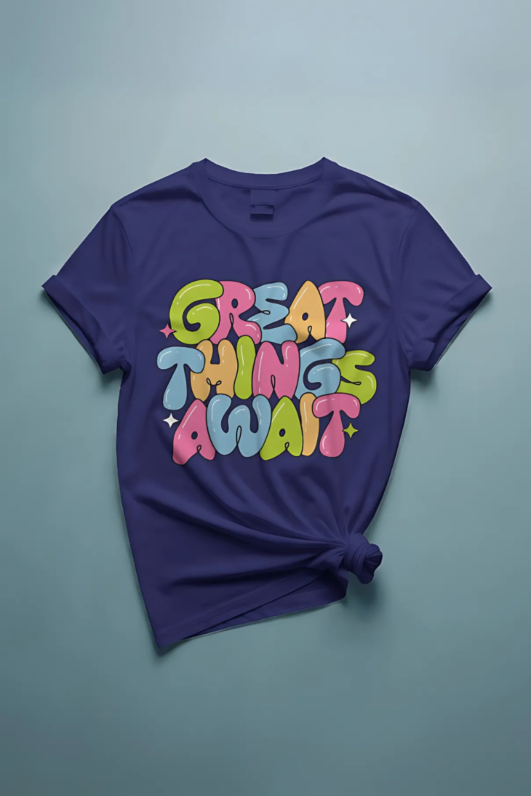 Great Things Await Graphic T-Shirt | Positive Vibe Tee for Women - Image 2
