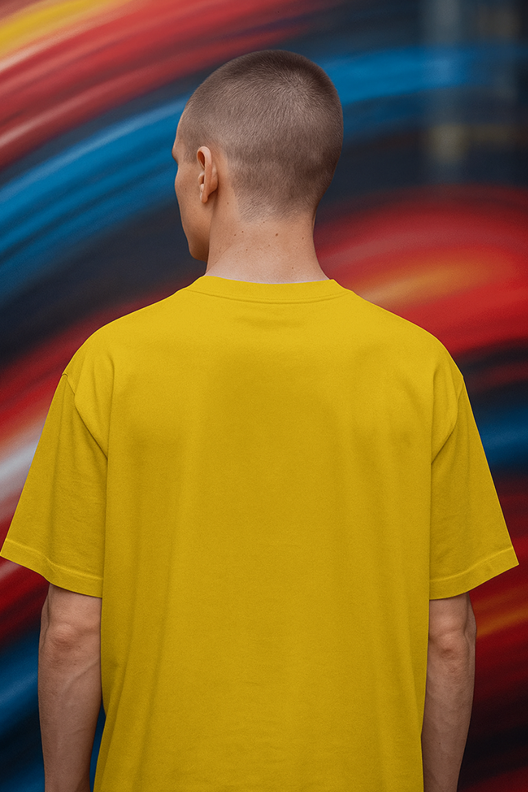 Be Savage Oversized Yellow Graphic T-Shirt for Men | Bold Streetwear Style - Image 3