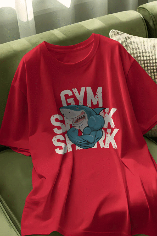 Gym Shark red oversized t-shirt for men - Grab Yours - Fukraapanti