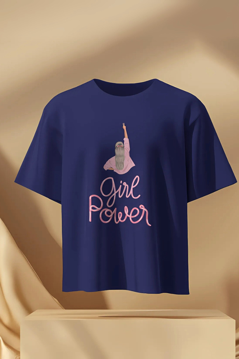 Girl Power Oversized T-Shirt for Women | Empowering Graphic Tee - Image 4