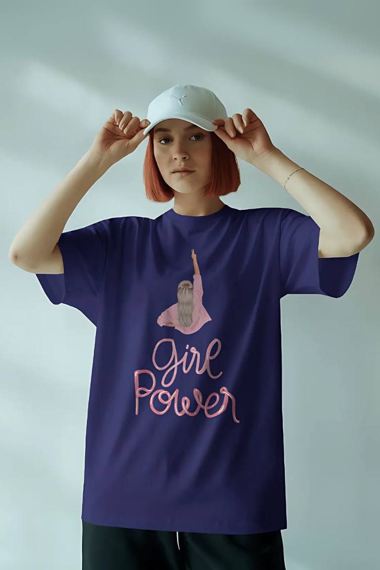 Girl Power Oversized T-Shirt for Women | Empowering Graphic Tee