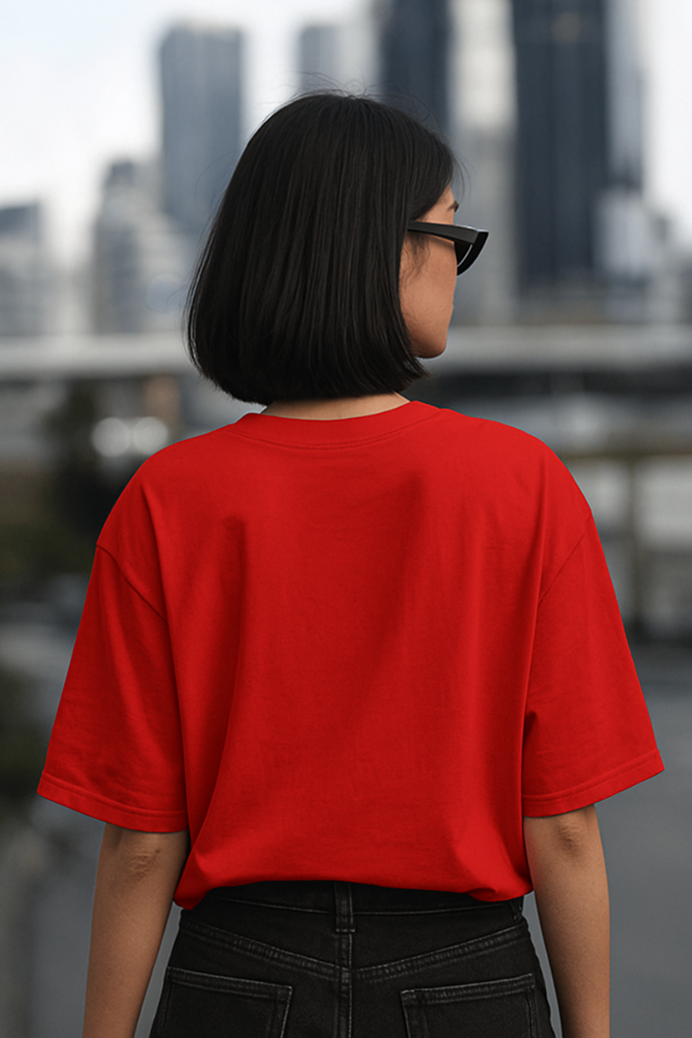 SpyDar Spider Red Oversized T-Shirt for Women | Bold Graphic Streetwear - Image 4